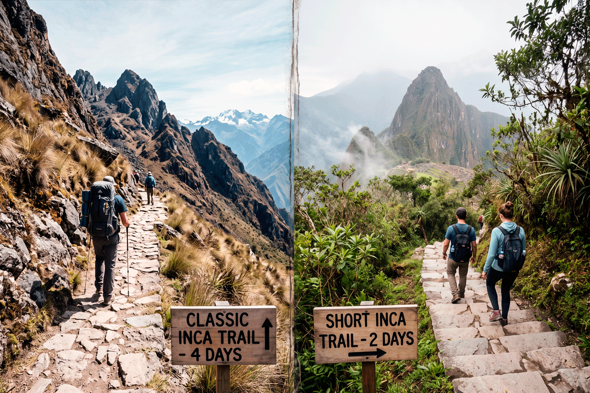Compare Classic vs Short Inca Trail to Machu Picchu